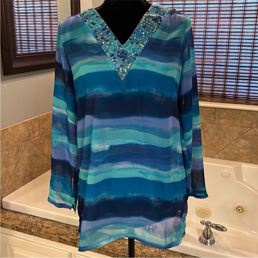 SML Sport Teal and Blue Tunic with Sequins